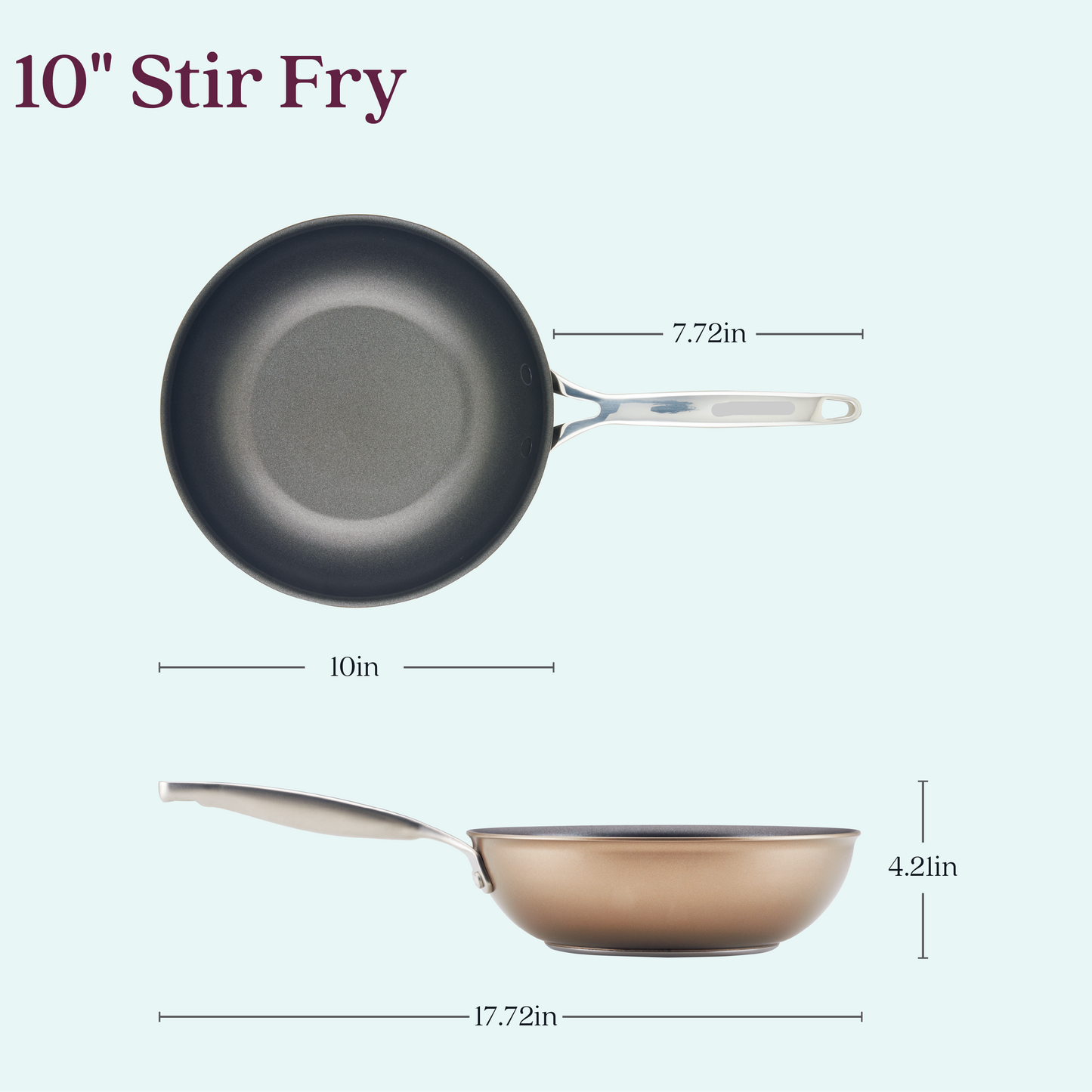 10-Inch Hard Anodized Nonstick Stir Fry Pan
