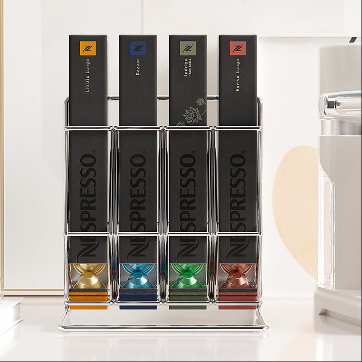 4-Tier Coffee Capsule Holder for Nespresso – Capsule & Creamer Organizer Rack