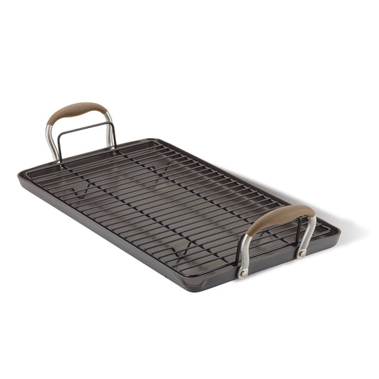 10 x 18-Inch Double Burner Griddle with Multi-Purpose Rack
